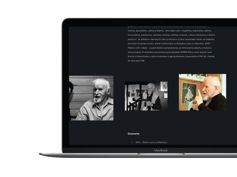 Biography landing page