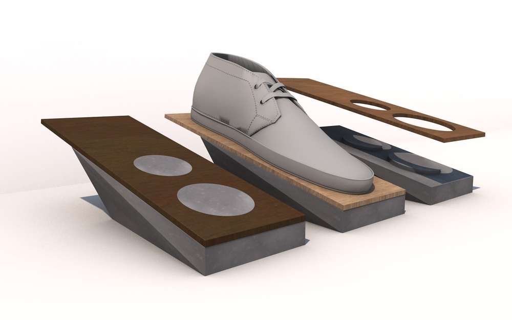 Výstavní stojan obuvi