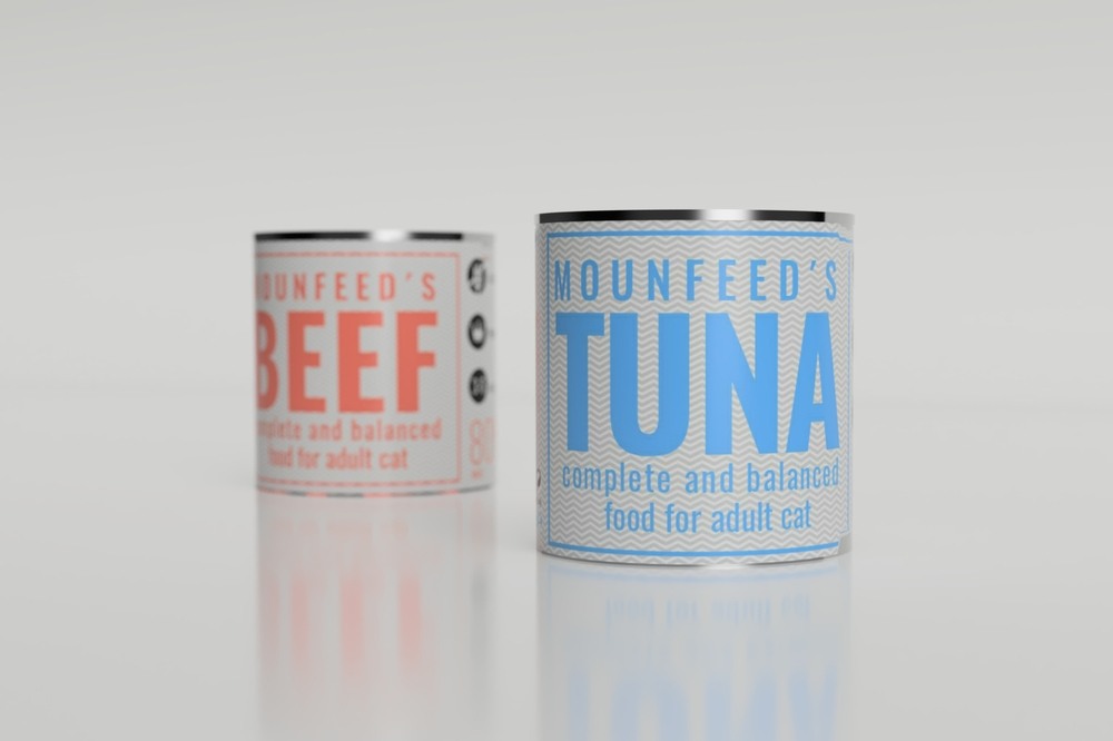 Desing konzervy na kočičí žrádlo