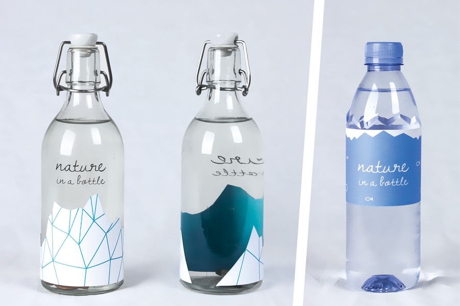 Etiketa na lahev vody