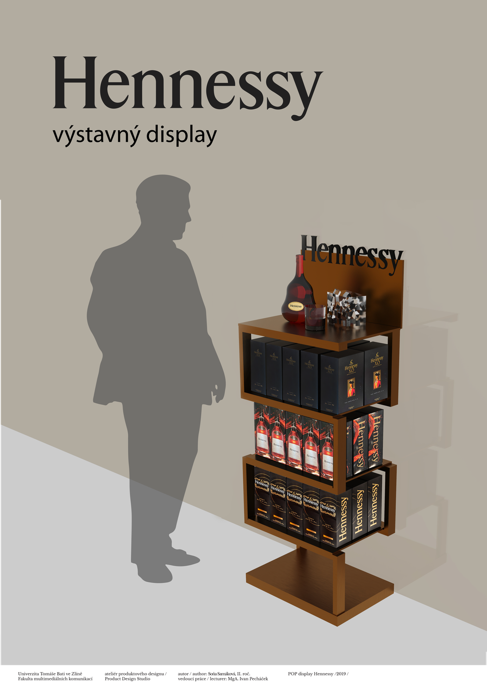 Výstavný display Hennessy