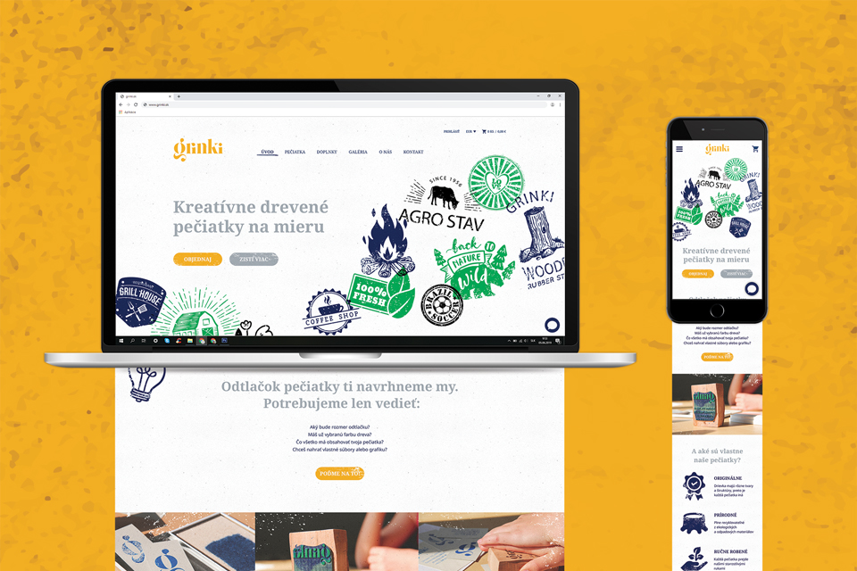 Vizuálny štýl a e-shop značky „grinki“