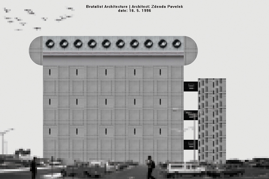 Brutalist architecture mockup