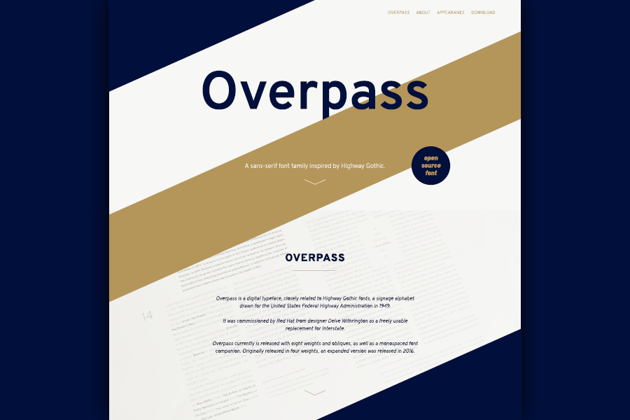 Microsite pro písmo