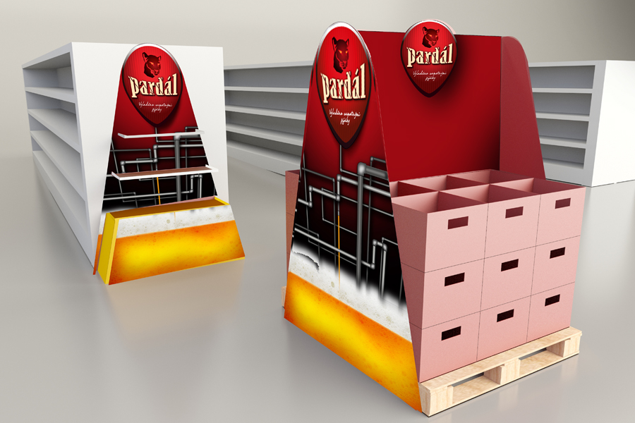 P.O.P. stojan pro pivo Pardál