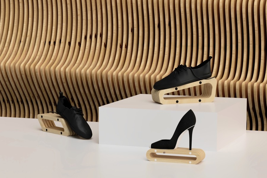 Výstavní stojan na boty