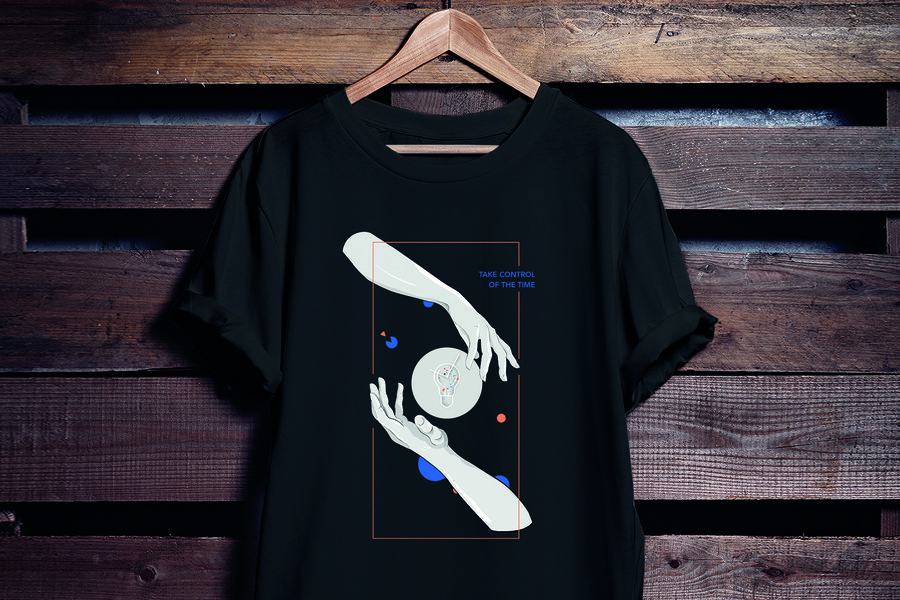 Serie Motivů na tričko pro digitální design