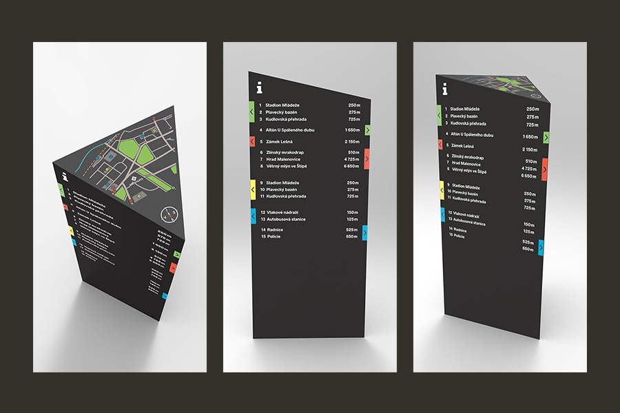 Orientation system for city Zlín