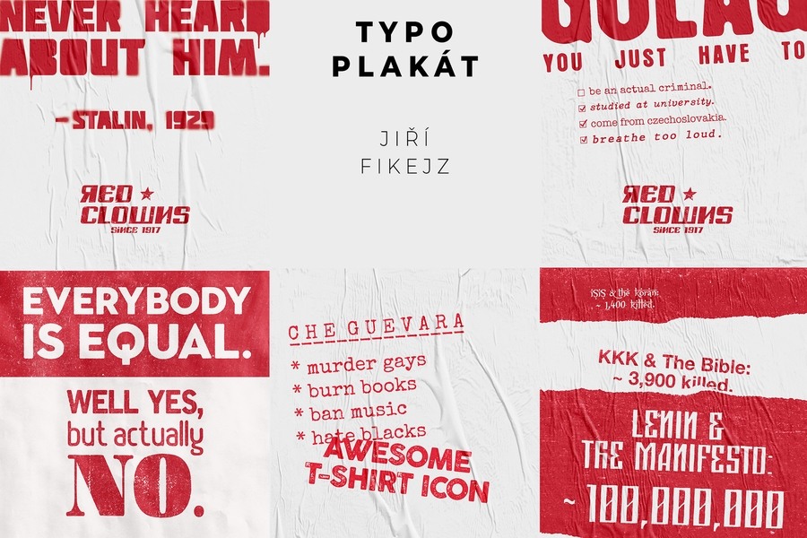 RED CLOWNS typografické plakáty
