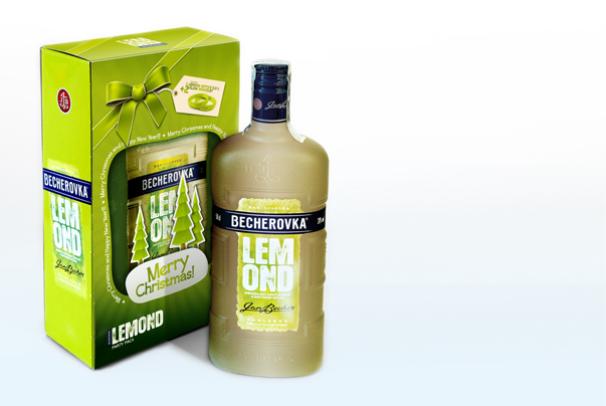 Návrh vánočního dárkového balení Becherovky Lemond