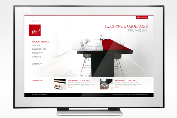 Návrh webové prezentace pro kuchyňské studio PLAN3