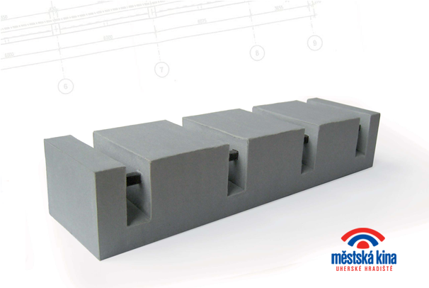 Stojan na jízdní kola a orientační systém kina Hvězda