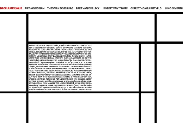 návrh na webové stranky-Neoplasticismus