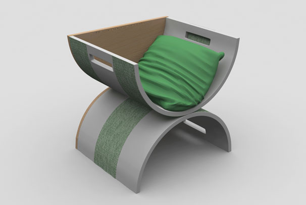 Dětský nábytek z papírových trubek