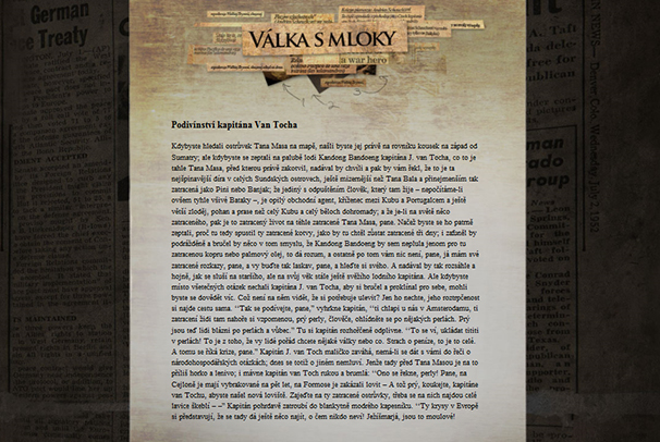 Návrh webu Karla Čapka, Válka s mloky