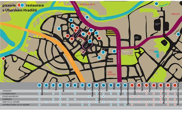 Mapa Uherské Hradiště