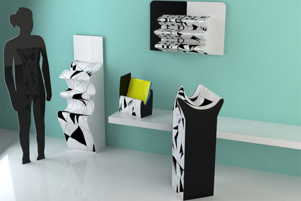 set organických POP stojanů pro firmu Jansen Display