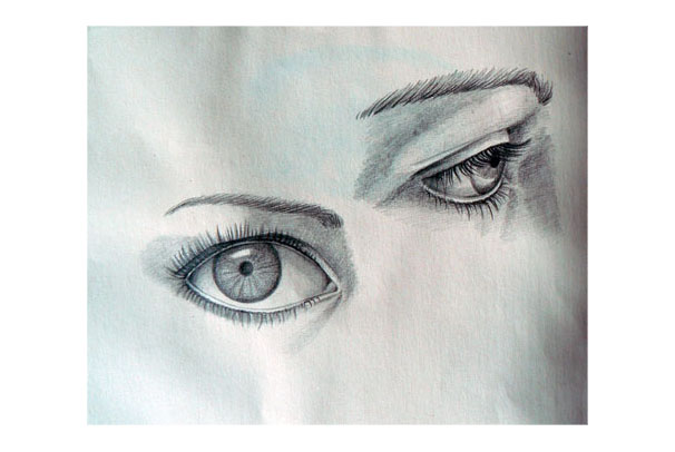 studijní kresba - oči