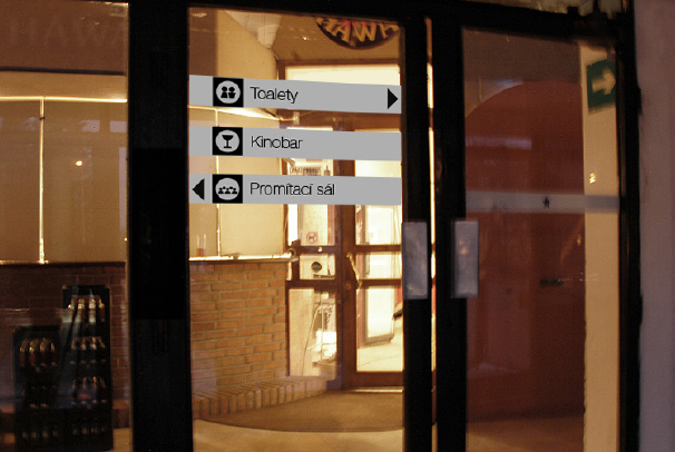 Kino Hvězda, design informací