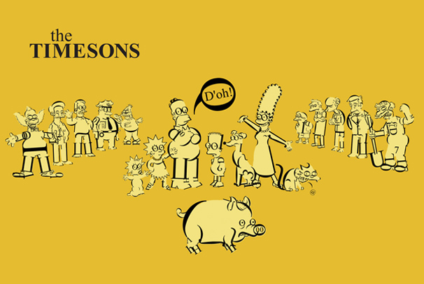 typografická ilustrace the simpsons
