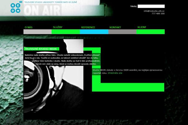 produktová microsite NEON TV