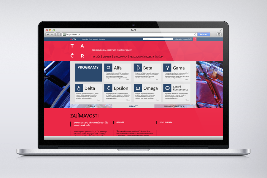 Redesign webu TAČR