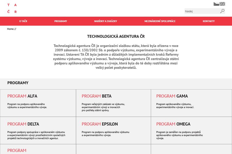 Redesign webu TAČR
