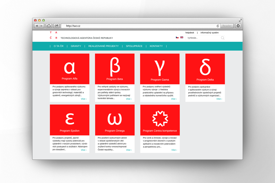 Redesign webu TA ČR