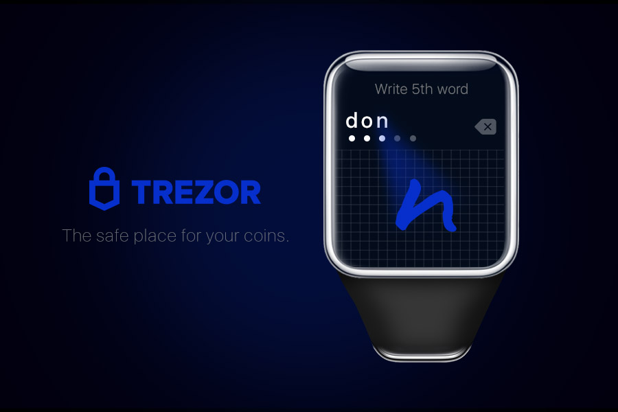 UI pro kryptoměnovou peněženku Trezor