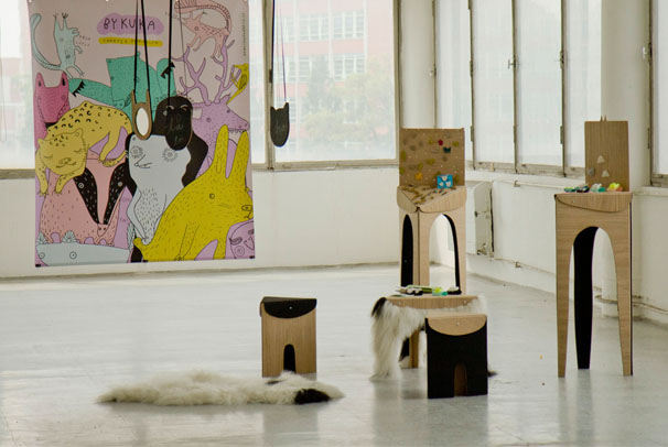 Sada prezentačních stojanů a obalů pro projekt Bykuka