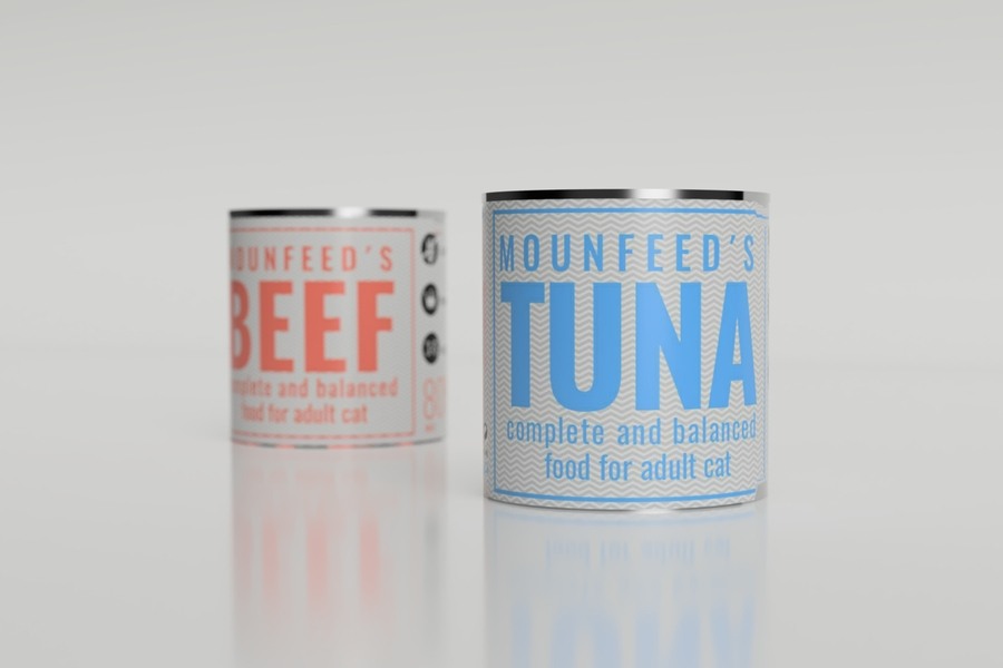 Desing konzervy na kočičí žrádlo