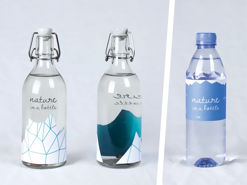 Etiketa na lahev vody