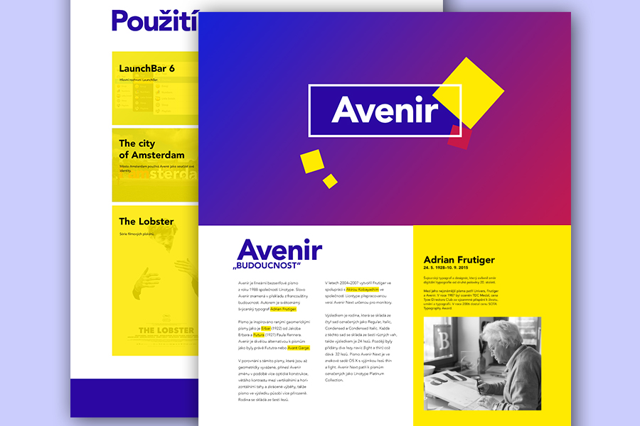 Microsite písma Avenir