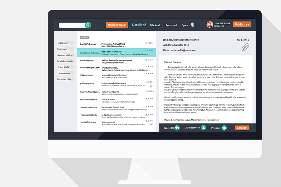 E-mail - uživatelské rozhraní