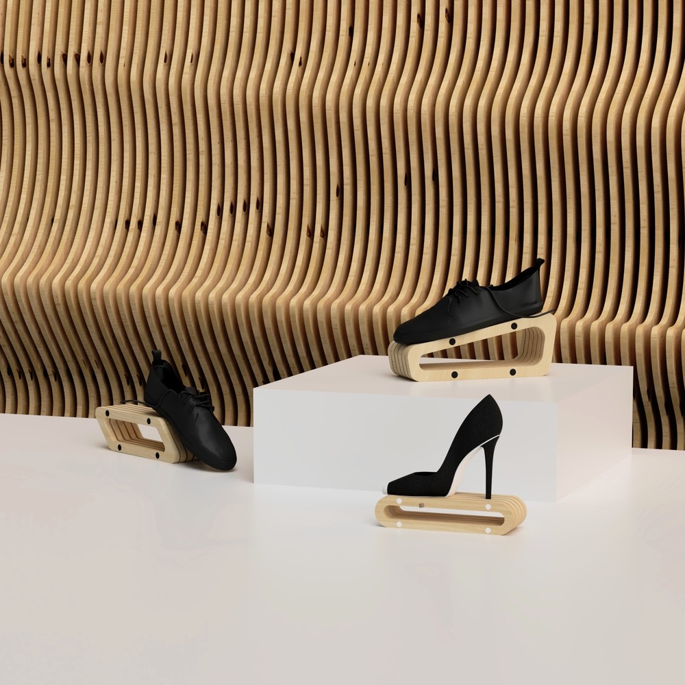 Výstavní stojan na boty