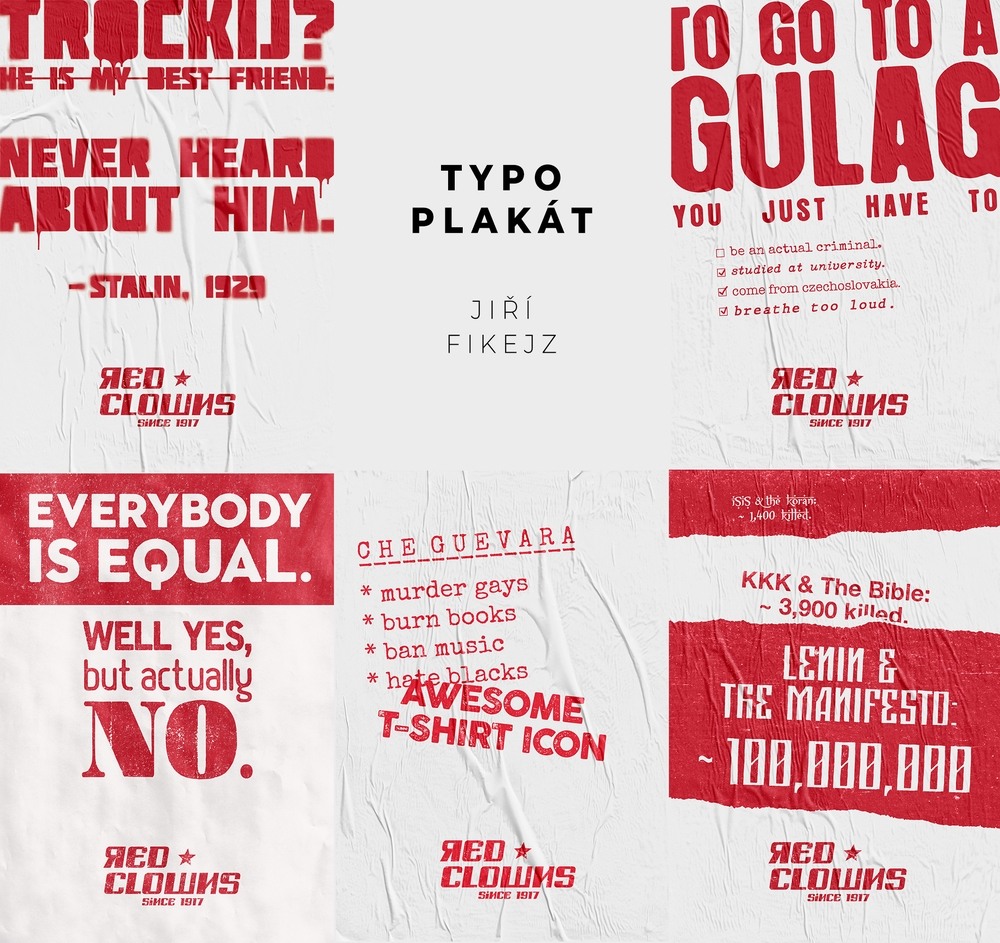 RED CLOWNS typografické plakáty