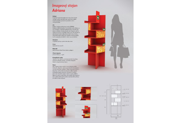 POPAI Student Award-prodejní stojan těstovin Adrianna