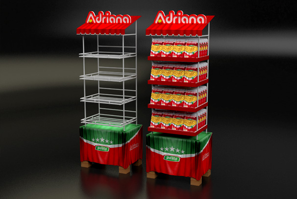 Podlahový stojan na těstoviny Adriana