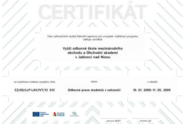 certifikát