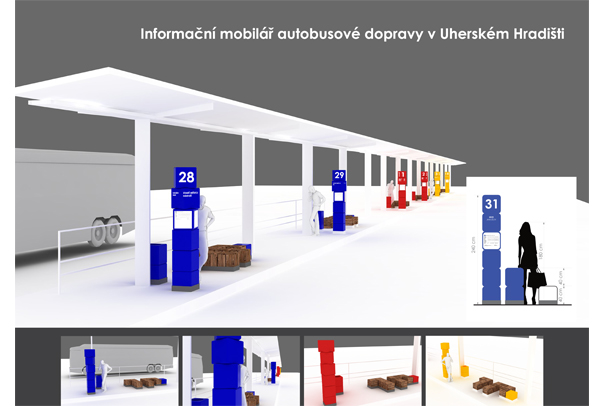 Informační mobiliář autobusové dopravy v Uherském Hradišti