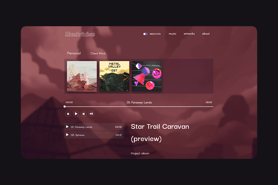 Quatricise - autorský microsite