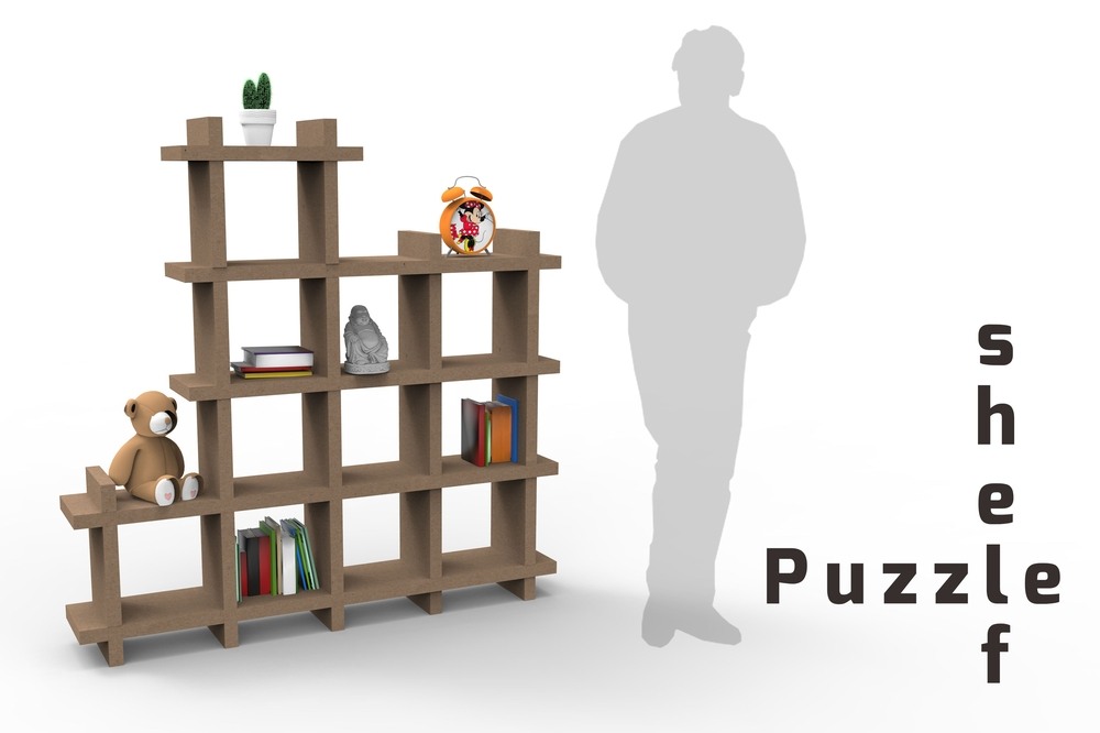 Puzzle Shelf / papierový nábytok