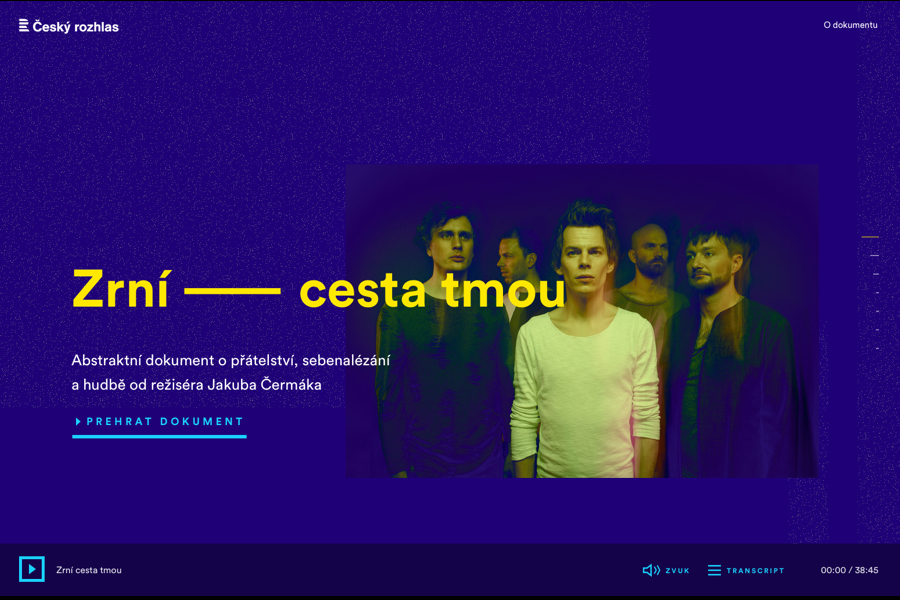 web audiodokumentu "Zrní – cesta tmou"