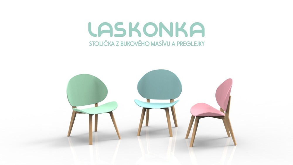 Laskonka stolička z bukového masivu a preglejky