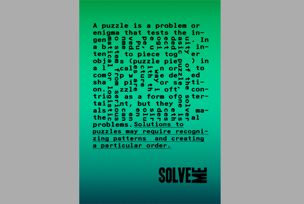 Šifra Solve me - typografie