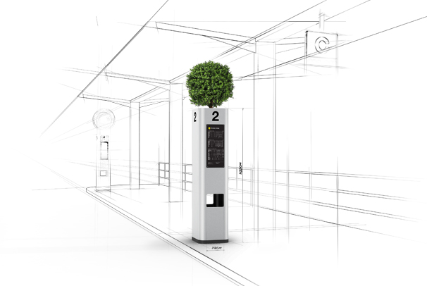 Orientační systém autobusového nádraží v Uherském Hradišti