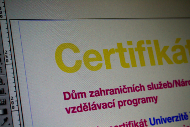 Design certifikátu pro MŠMT