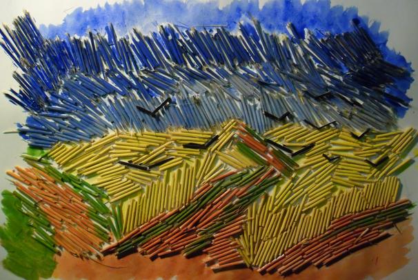 Reprodukce obrazu Pšeničné pole s vránami