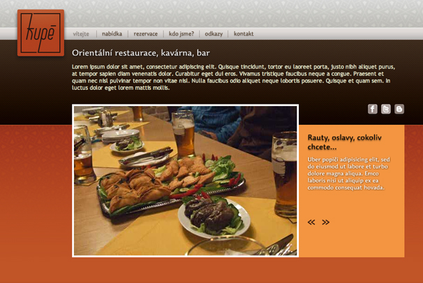 Microsite - Kupé - Orientální restaturace, kavárna, bar