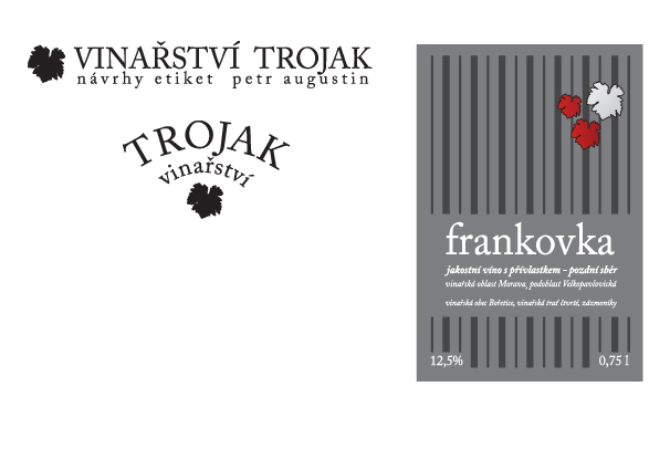 Návrh etiket pro firmu vína TROJAK